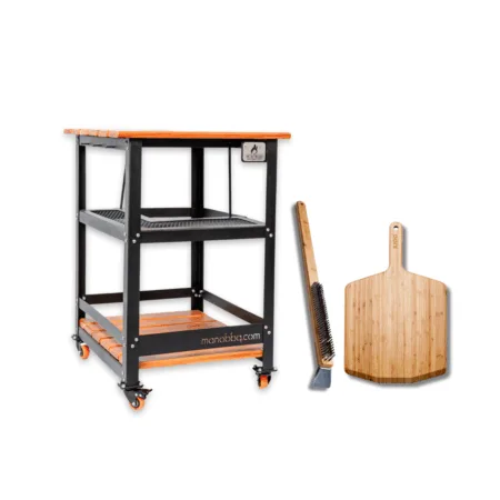 Combo Mesa Auxiliar Mini Gas Mano BBQ